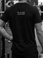 „Специални поздрави“ – черна regular fit тениска, гръб